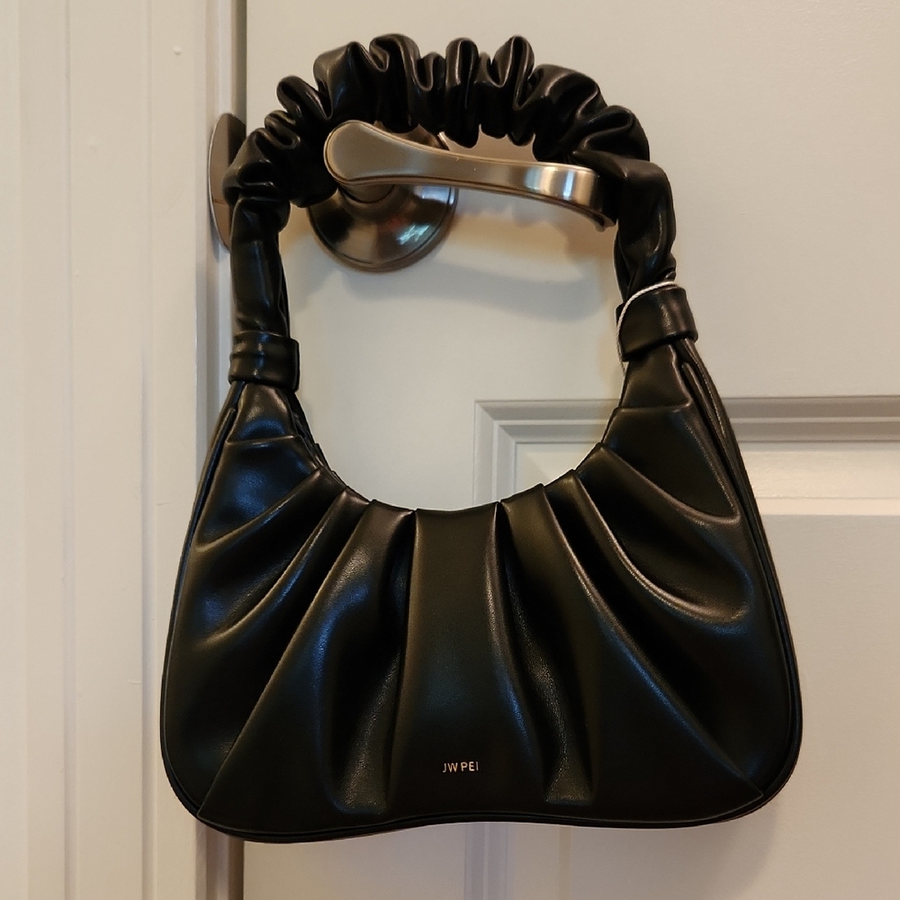 NWT JW PEI Black Bag with Pleated Design